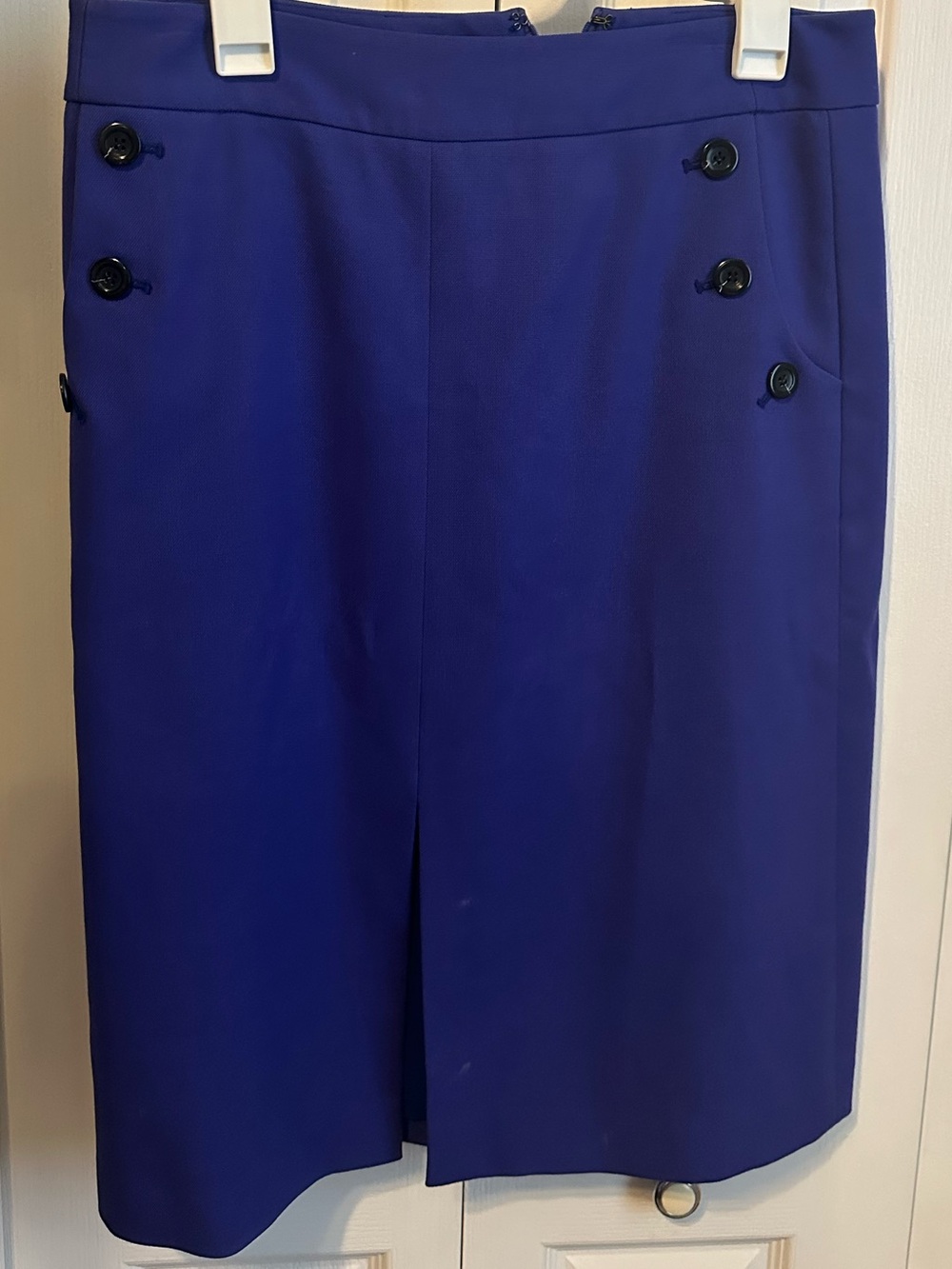 LOFT Royal Purple Pencil Skirt with Button Detailing